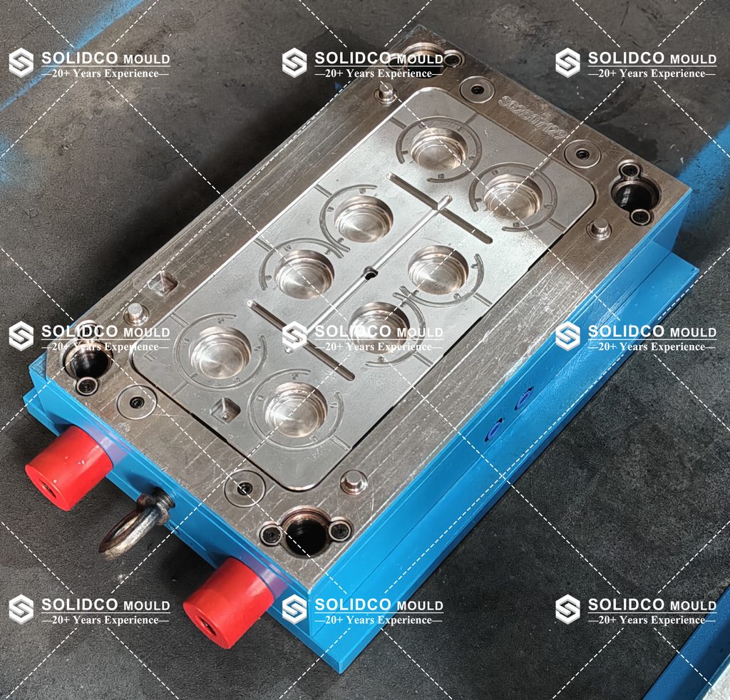 Multi-cavity plastic injection mold built by SOLIDCO MOULD for consistent part production